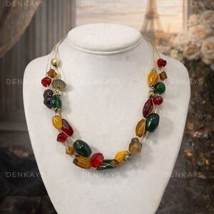 BLACK CLOVER STATEMENT NECKLACE MINIMALIST NECKLACE GIFT FOR HER